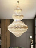 Extra Large Multi - layers Gold Luxury Crystal Chandelier Modern Empire Decrative Crystal Light For Living Room/Foyer/Staircase - Joyfuzzy