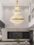 Extra Large Multi - layers Gold Luxury Crystal Chandelier Modern Empire Decrative Crystal Light For Living Room/Foyer/Staircase - Joyfuzzy