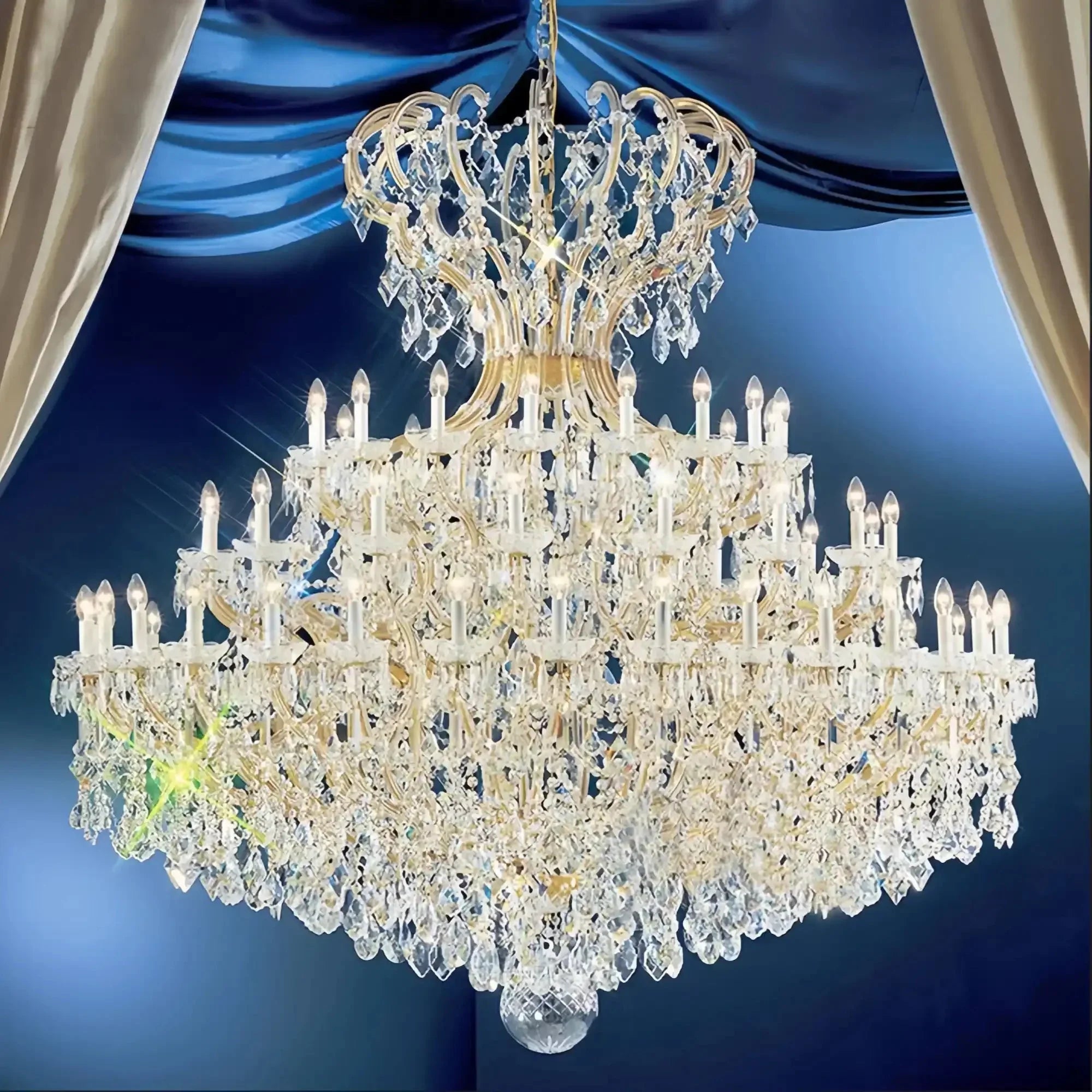 Extra Large Multi - layers Luxury Candle Branch Crystal Chandelier - Joyfuzzy