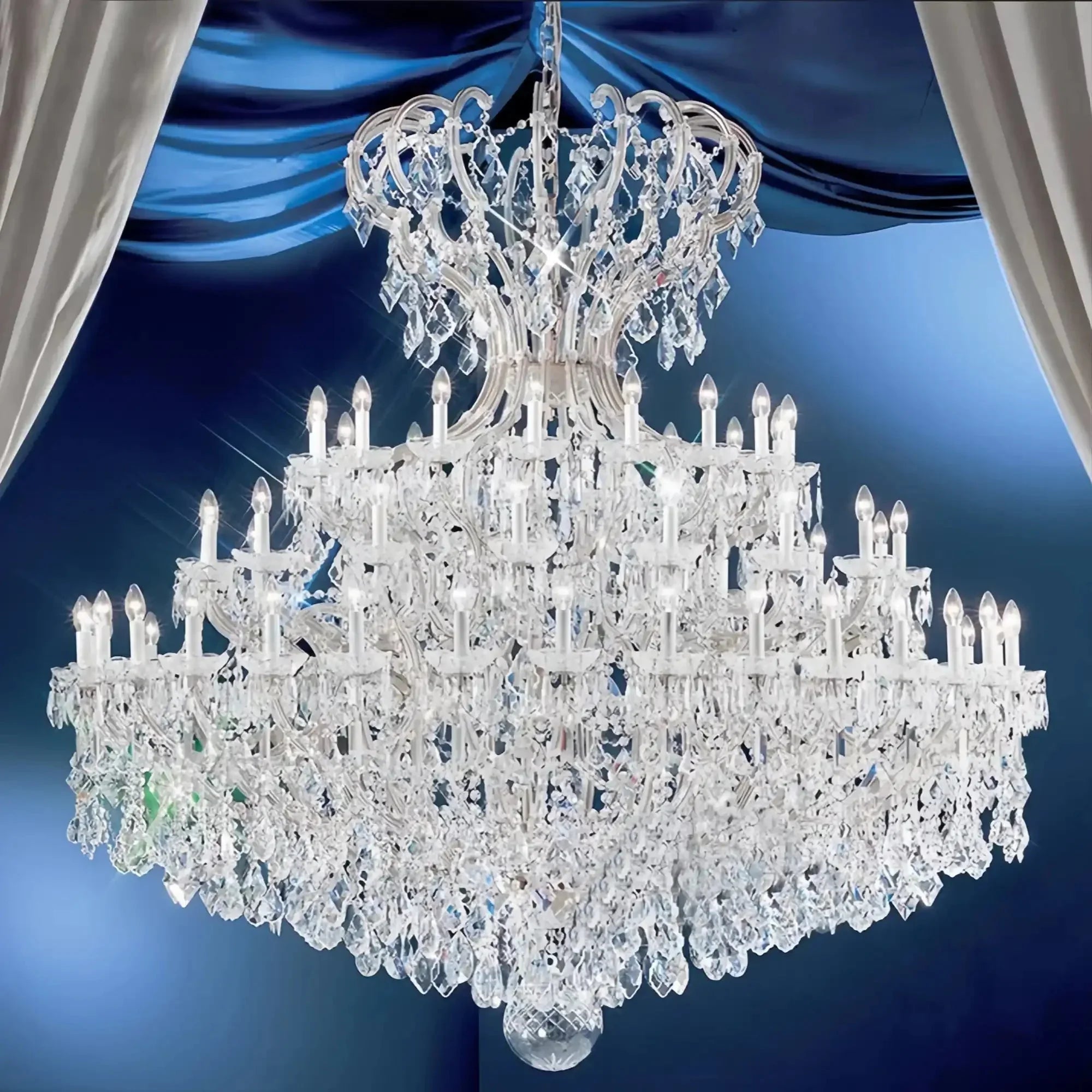 Extra Large Multi - layers Luxury Candle Branch Crystal Chandelier - Joyfuzzy