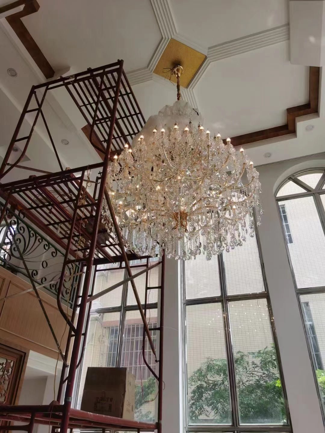 Extra Large Multi - tiered Candle Light Crystal Chandelier for Hotel/Restaurant - 105 Lights/D78.7"*H102.4"/241kgChromeWhite LightJoyfuzzy