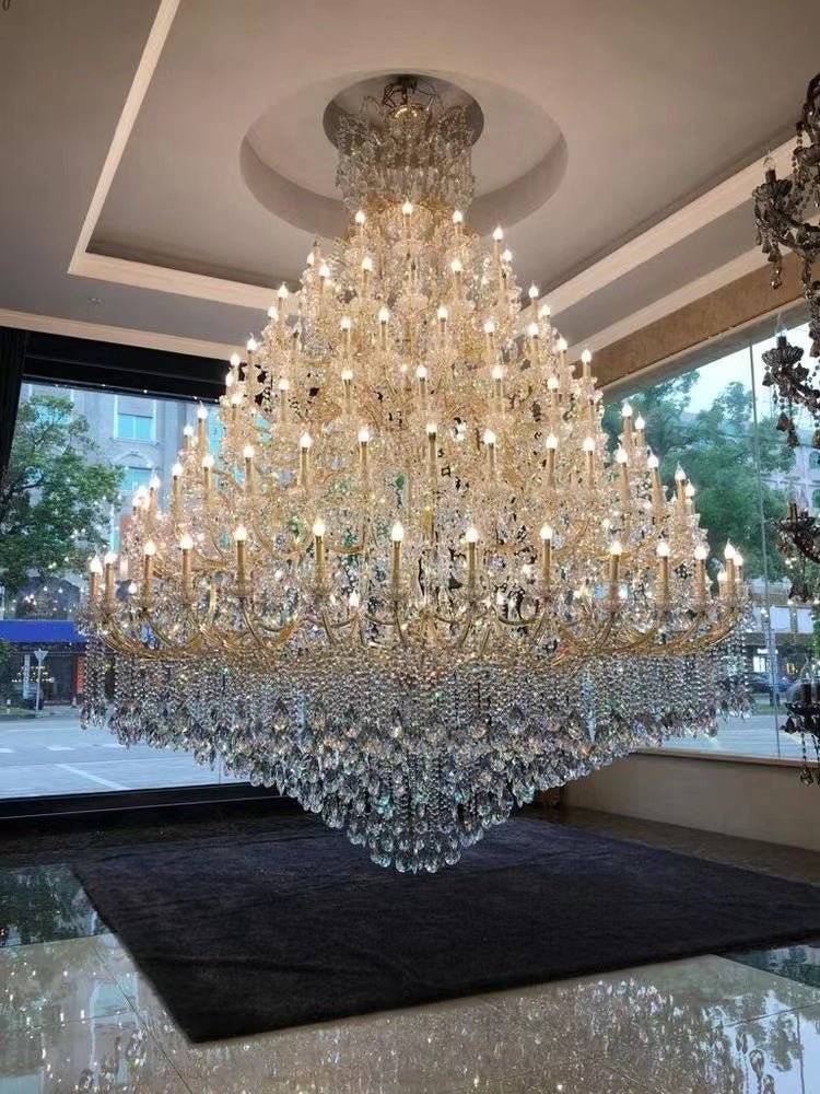 Extra Large Multi - tiered Candle Light Crystal Chandelier for Hotel/Restaurant - 105 Lights/D78.7"*H102.4"/241kgChromeWhite LightJoyfuzzy