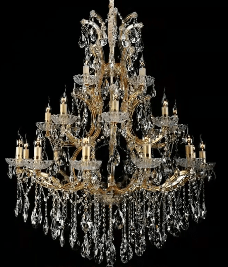 Extra Large Multi - tiered Candle Light Crystal Chandelier for Hotel/Restaurant - 24 Lights/D39.4"*H51.2"/50kgGoldWhite LightJoyfuzzy