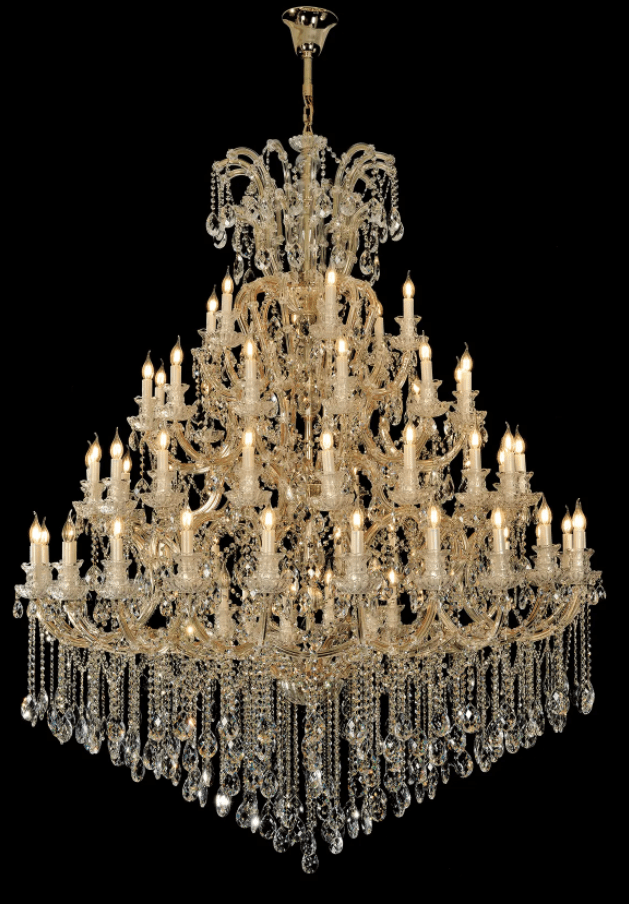 Extra Large Multi - tiered Candle Light Crystal Chandelier for Hotel/Restaurant - 40 Light/D47.2"*H63"/80kgGoldWarm LightJoyfuzzy