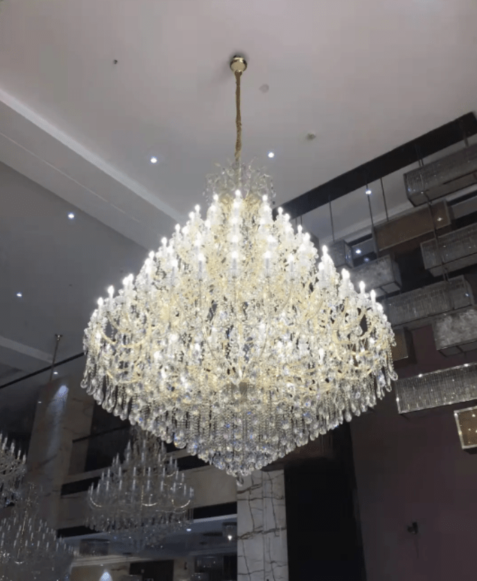 Extra Large Multi - tiered Candle Light Crystal Chandelier for Hotel/Restaurant - 138 Lights/D98.4"*H118.1"/414kgGoldWarm LightJoyfuzzy