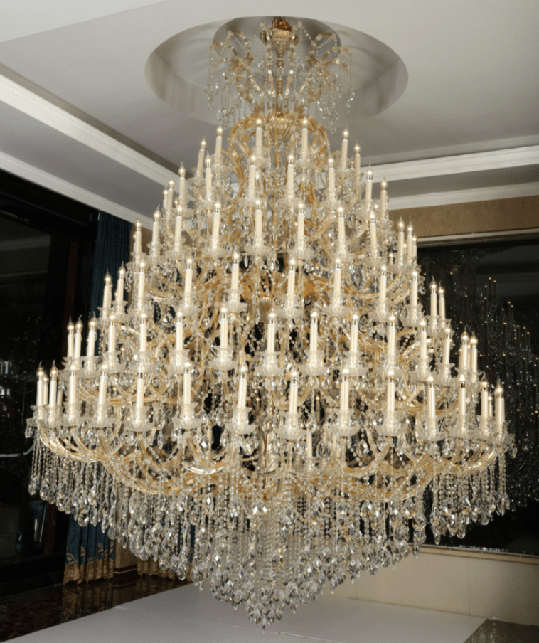 Extra Large Multi - tiered Candle Light Crystal Chandelier for Hotel/Restaurant - 186 Lights/D118.1"*H157.5"/580kgGoldWarm LightJoyfuzzy