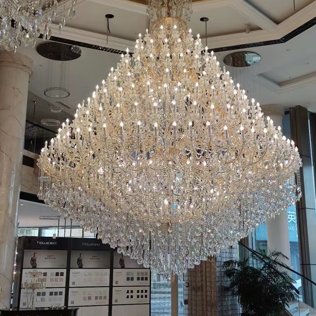 Extra Large Multi - tiered Candle Light Crystal Chandelier for Hotel/Restaurant - 24 Lights/D39.4"*H51.2"/50kgGoldWarm LightJoyfuzzy