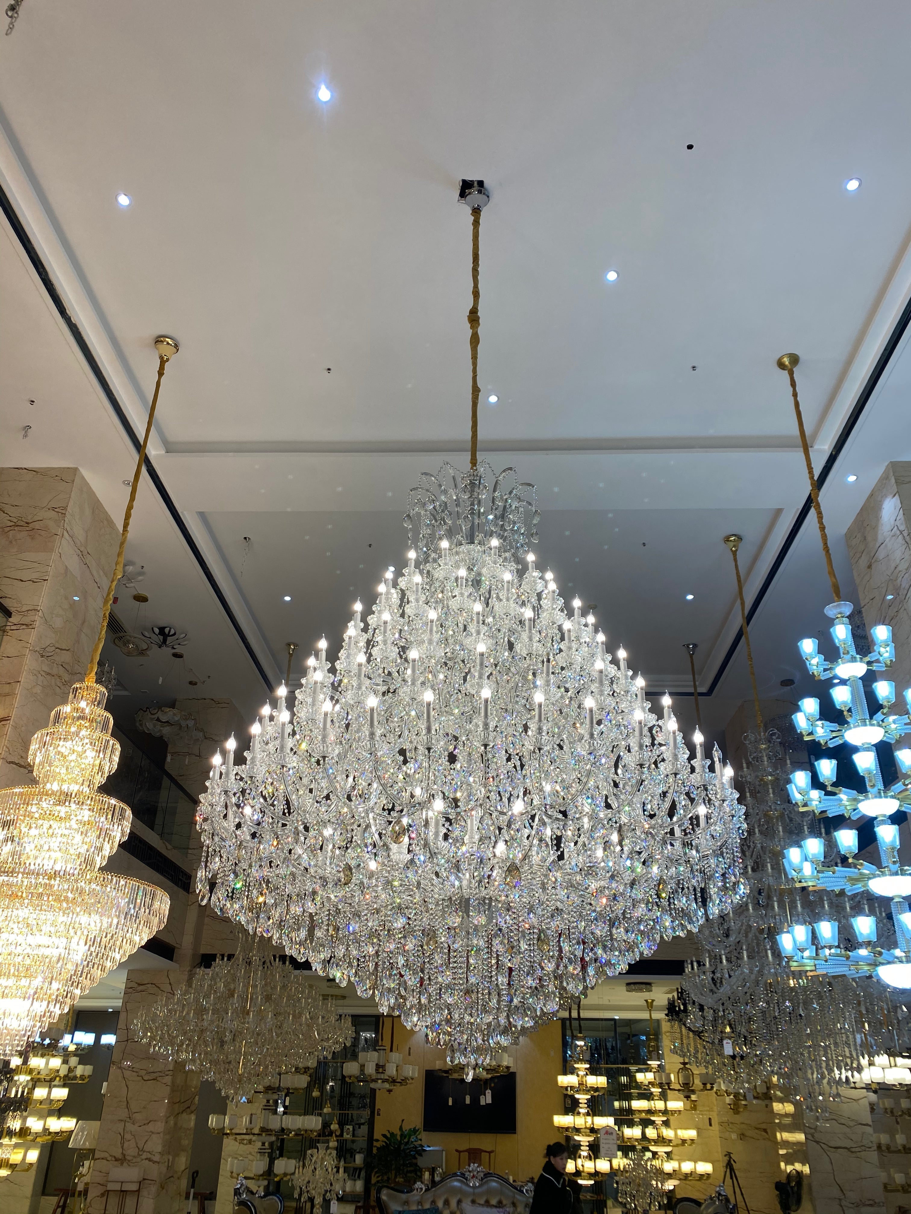 Extra Large Multi - tiered Candle Light Crystal Chandelier for Hotel/Restaurant - 294 Lights/D157.5"*H196.9"/1009kgGoldWarm LightJoyfuzzy