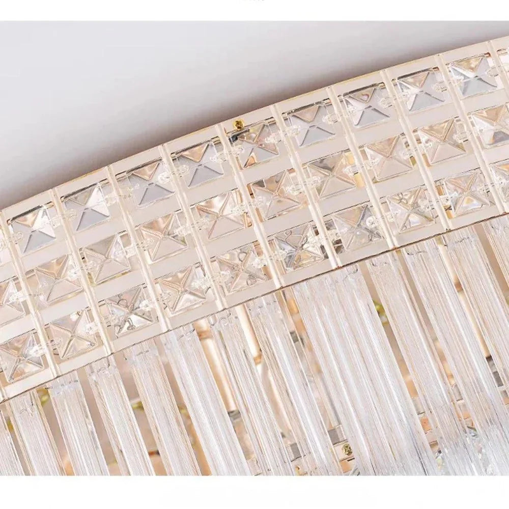 Extra Large Three Layers Round Luxury Flush Mounted Crystal Chandelier for Living Room - Joyfuzzy