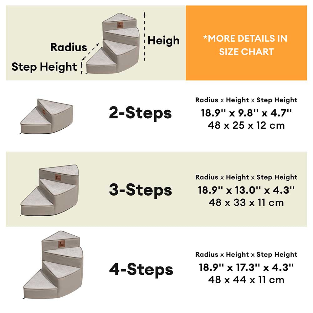 Luxe Water-repellent Faux Leather Removable Spiral Pet Stairs - StepEase