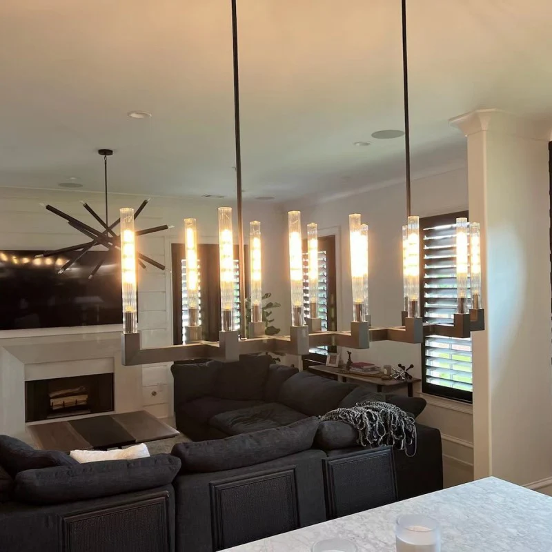 Cannfz Glass Linear Chandelier 67"