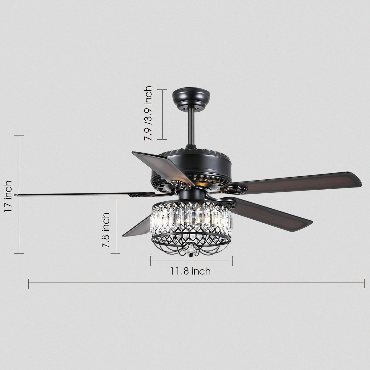 Farmhouse Crystal Ceiling Fan Light - Joyfuzzy