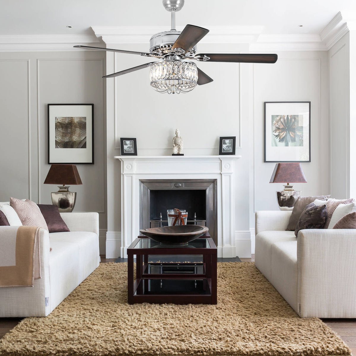 Farmhouse Crystal Ceiling Fan Light - Joyfuzzy