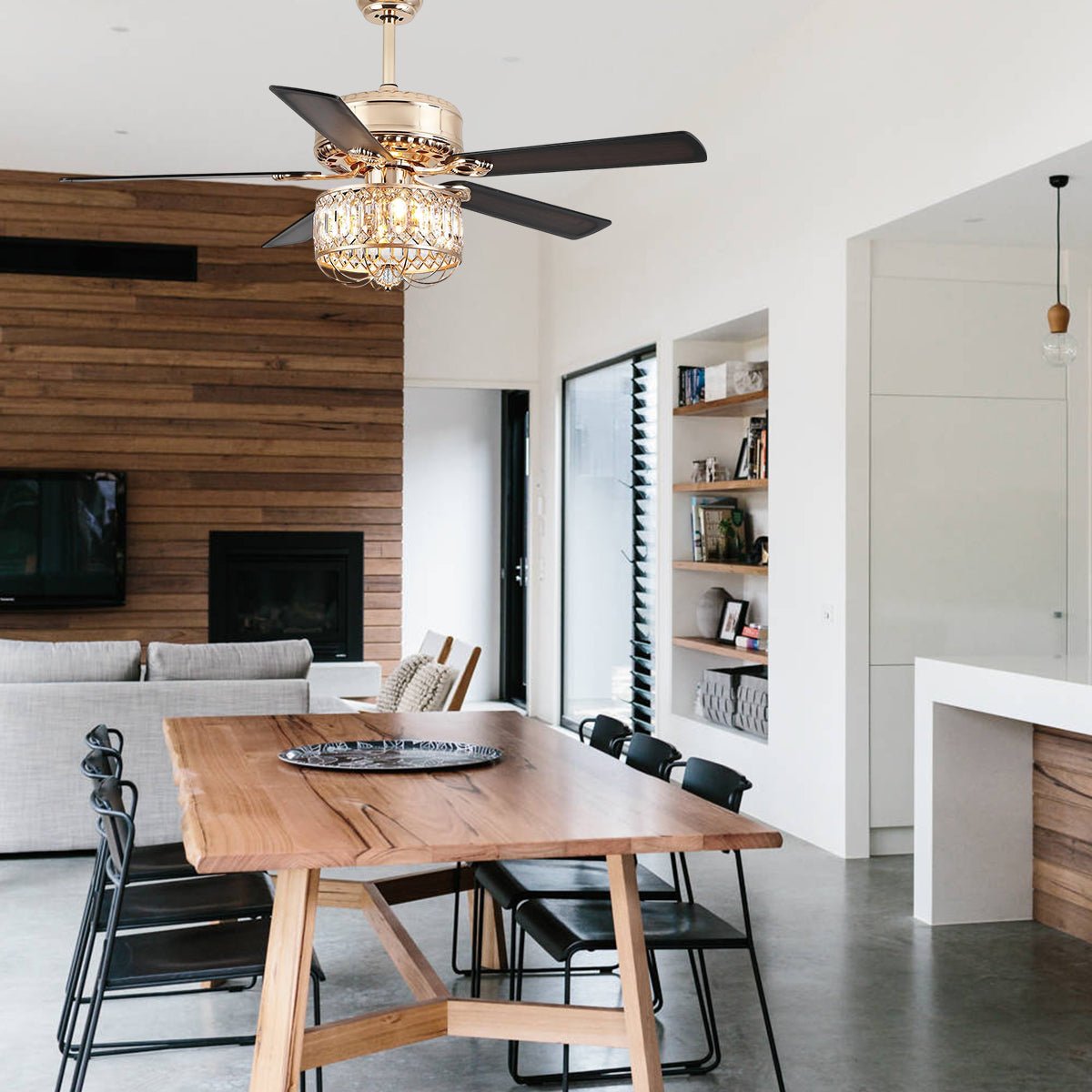 Farmhouse Crystal Ceiling Fan Light - Joyfuzzy
