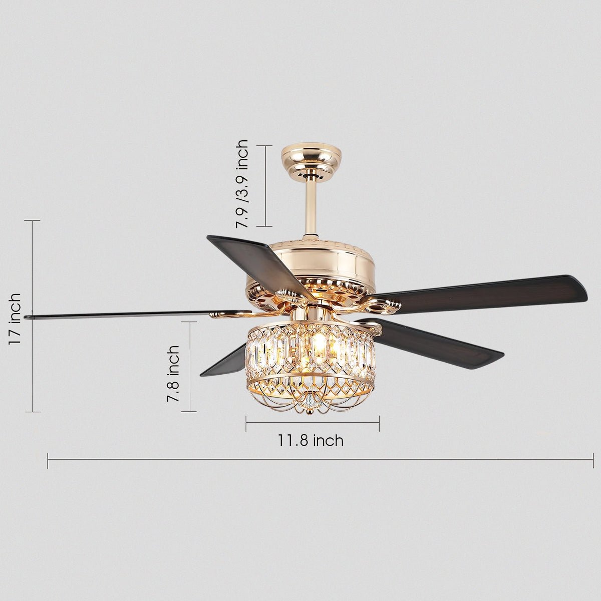 Farmhouse Crystal Ceiling Fan Light - Joyfuzzy