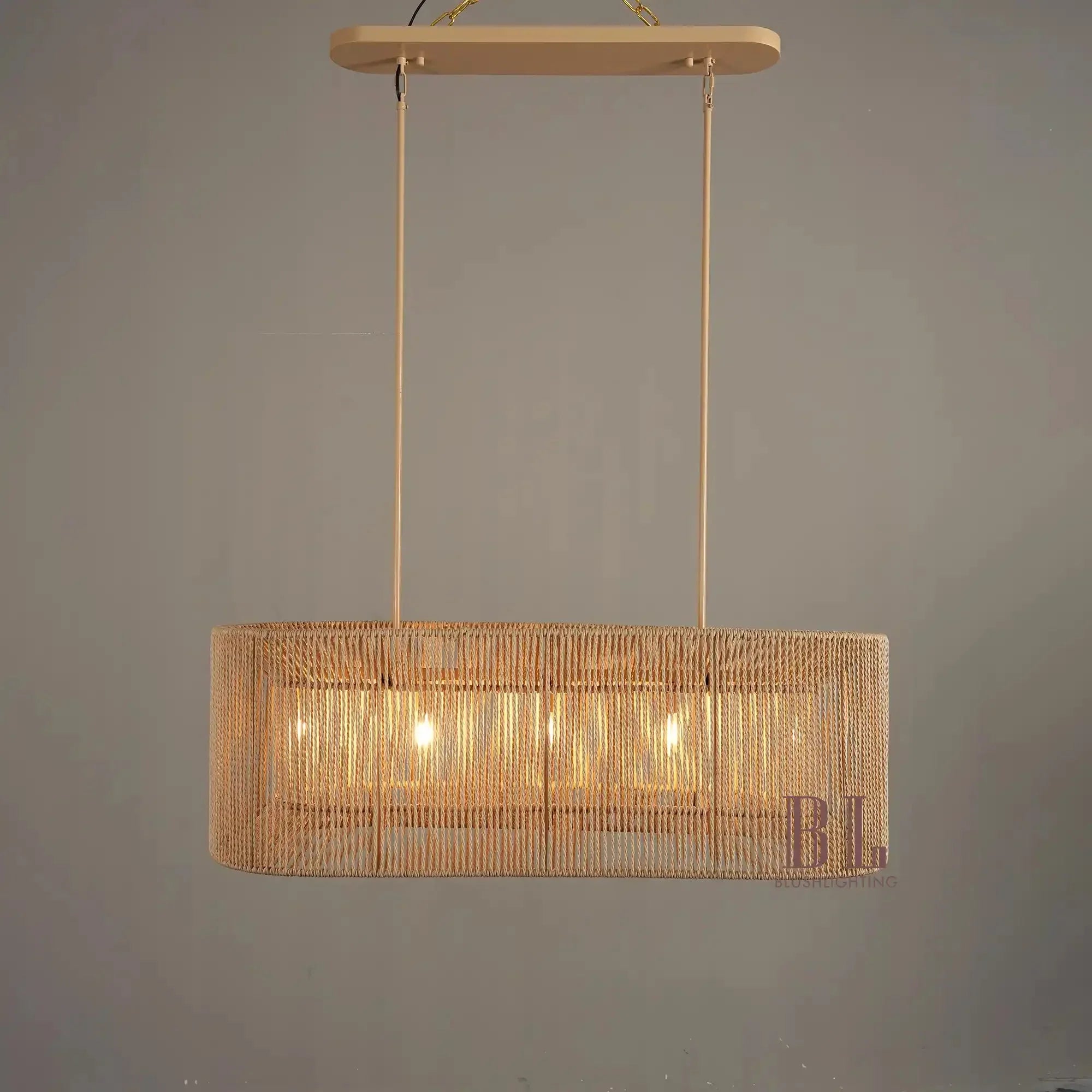 Farrington Abaca Linear Chandelier 42" - Joyfuzzy
