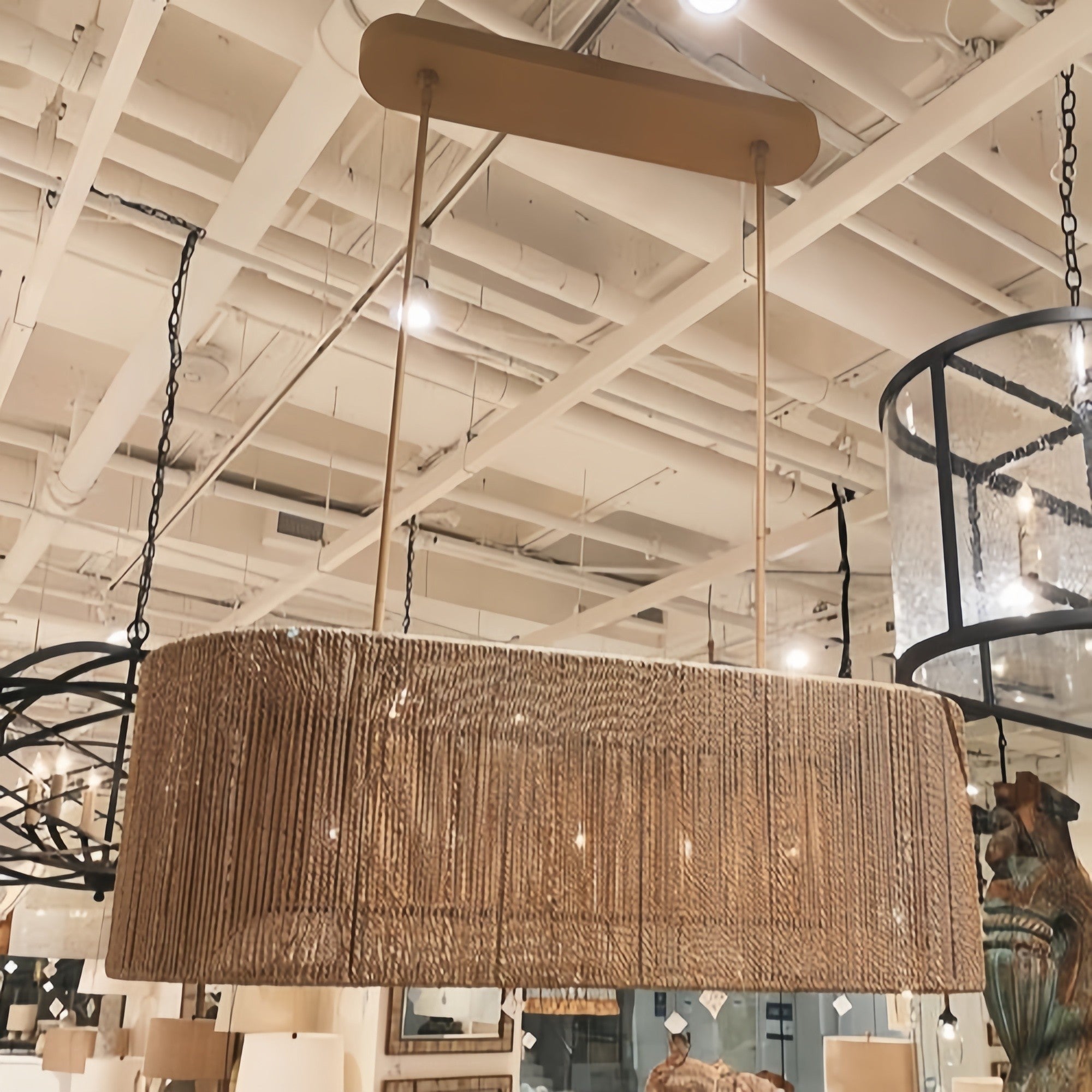 Farrington Abaca Linear Chandelier 42" - Joyfuzzy