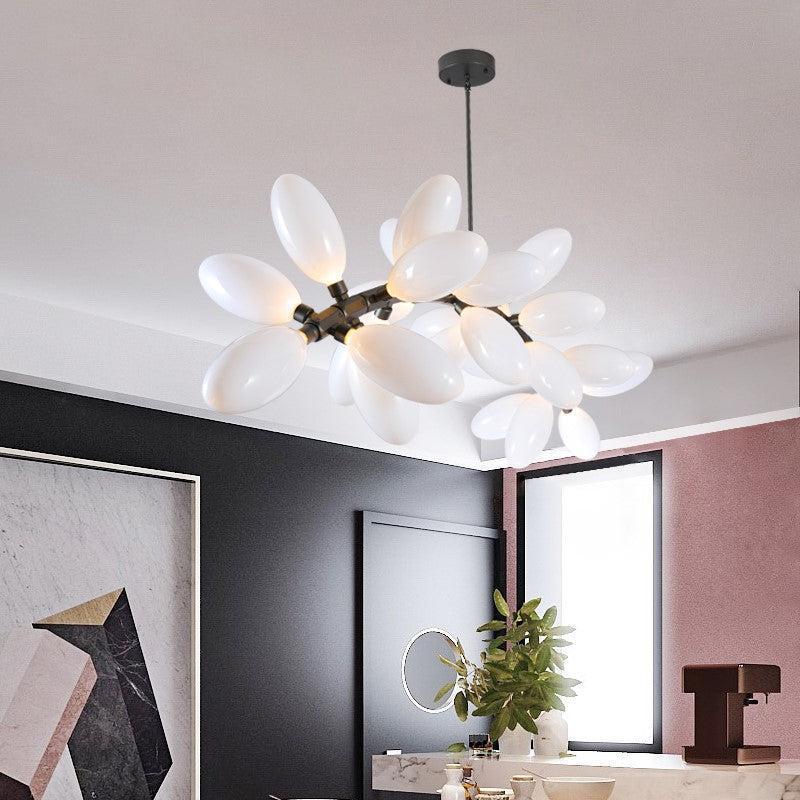 Fashion Grape Artistic Linear Chandelier - 42.1" L X 23.2" W X 23.6" HBlackJoyfuzzy