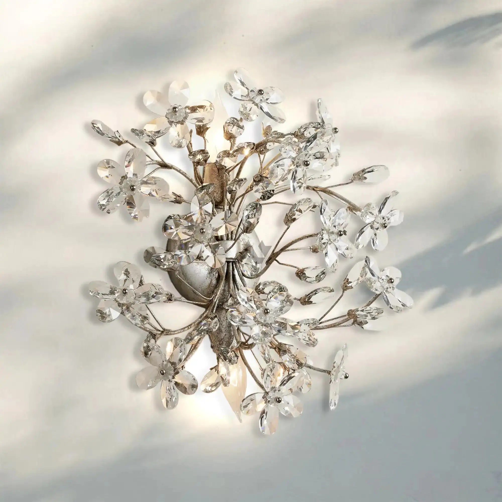 Fiore 2-Light Wall Sconce-Silver-Joyfuzzy
