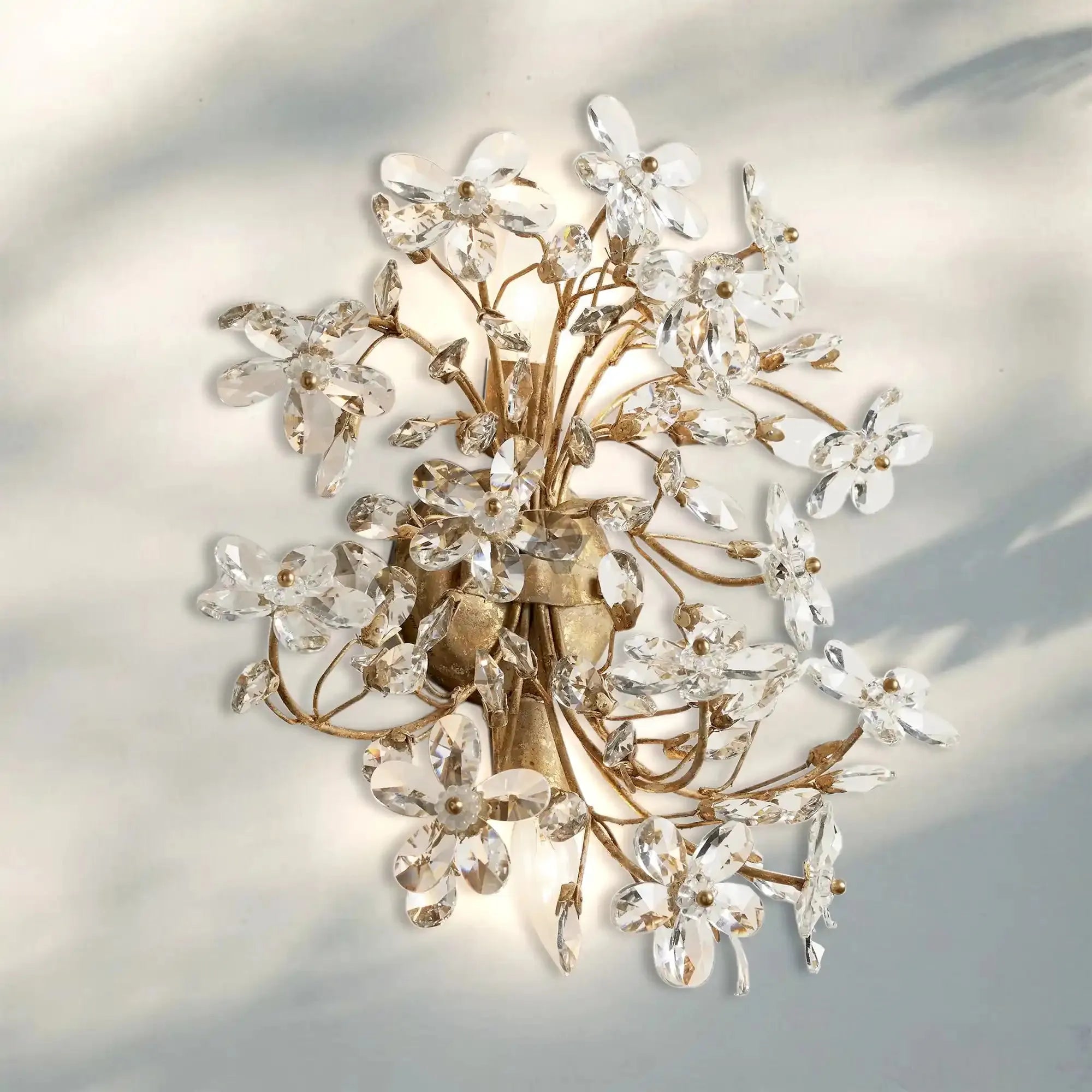 Fiore 2-Light Wall Sconce-Brass-Joyfuzzy