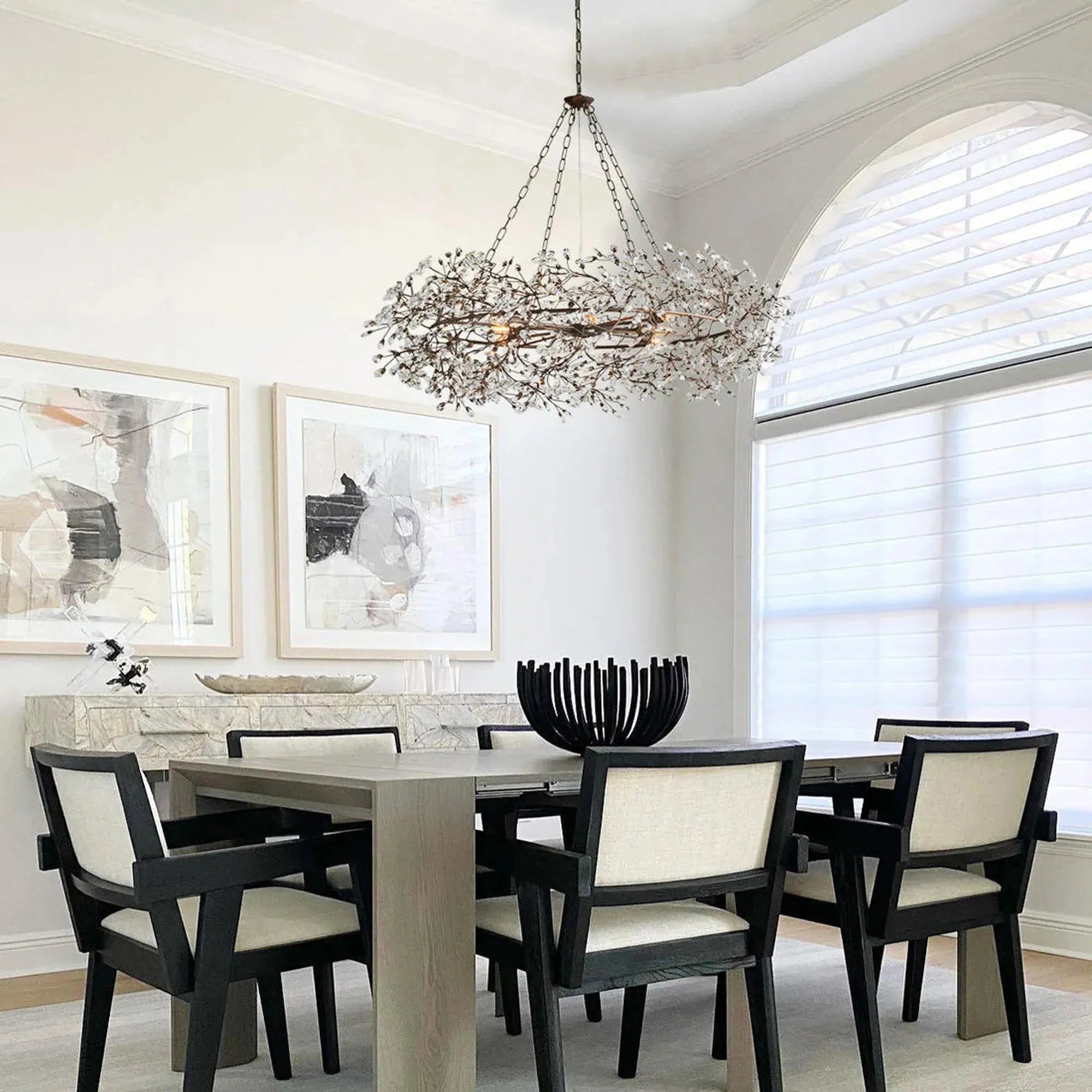 Fiore Crown Crystal Branch Chandelier 39" 48" 60“-Bronze-48"-Joyfuzzy