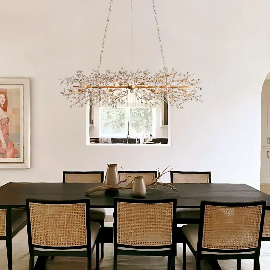 Fiore Linear Chandelier 43" 51" 68"W-Bronze/Smoke-43"-Joyfuzzy