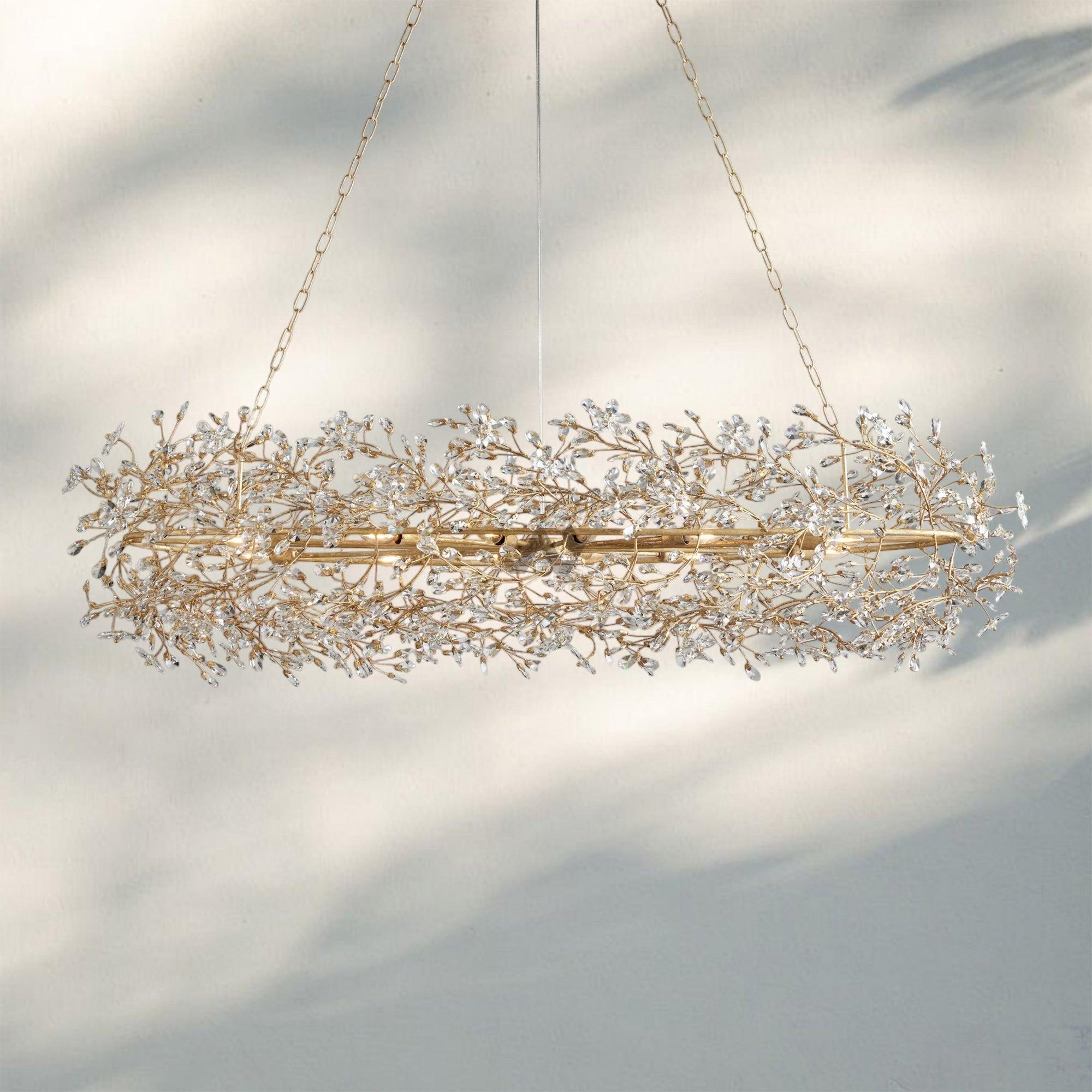 Fiore Oval Chandelier 62'' 74''-74"-Gold-