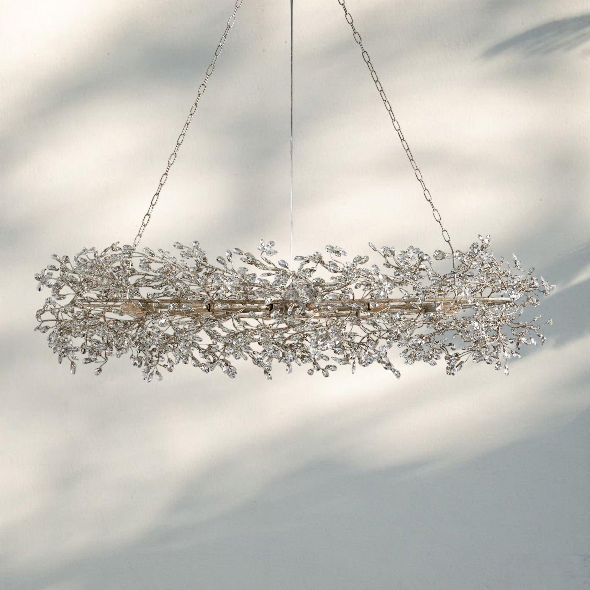 Fiore Oval Chandelier 62'' 74''-74"-Silver-