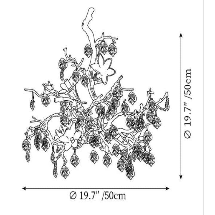 Fiori Branch Chandelier - Size: L 19.7″(50cm) x H 19.7″(50cm)Joyfuzzy