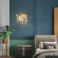 Flake Long Crystal Branch Brass Wall Sconce - W20