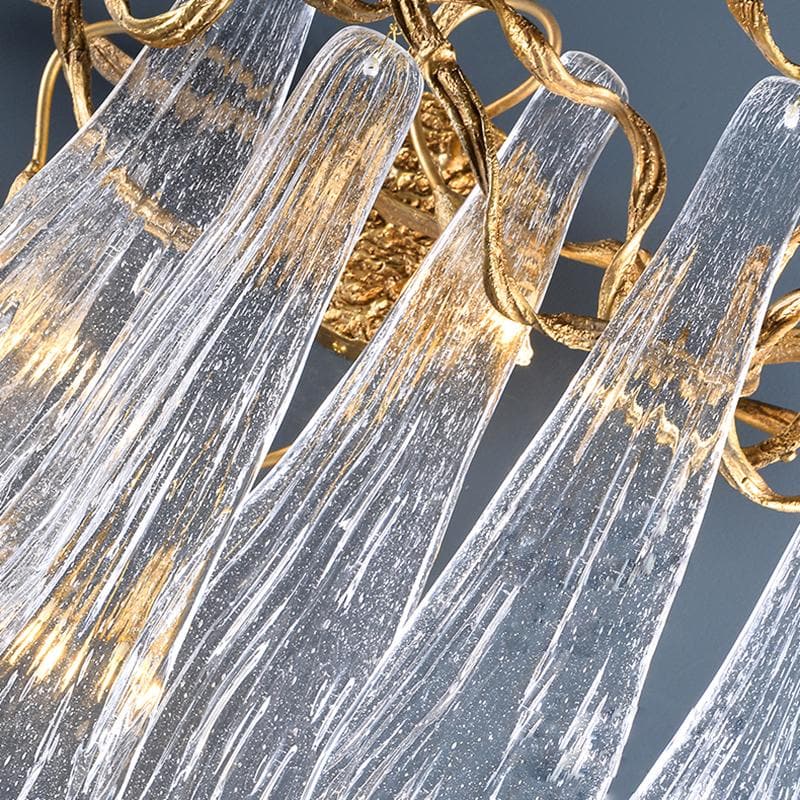 Flake Long Crystal Branch Brass Wall Sconce - W20" X D9" X H26"Joyfuzzy