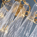 Flake Long Crystal Branch Brass Wall Sconce - W20