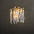 Flake Long Crystal Branch Brass Wall Sconce - W20
