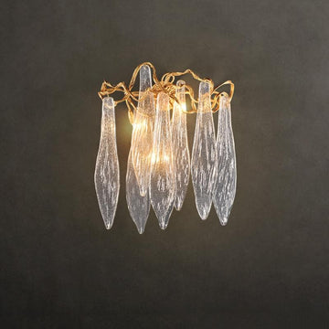 Flake Long Crystal Branch Brass Wall Sconce - W20" X D9" X H26"Joyfuzzy