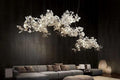 Fleur - de - lis Ceramic Branch Chandelier - Length 180 cm ( 70.9 in ) x Width 60 cm ( 23.6 in ) x Height 60 cm (23.6 in )Joyfuzzy