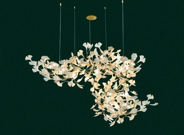 Fleur - de - lis Ceramic Branch Chandelier - Length 200 cm ( 78.8 in ) x Width 70 cm ( 27.6 in ) x Height 68 cm ( 26.8 in )Joyfuzzy