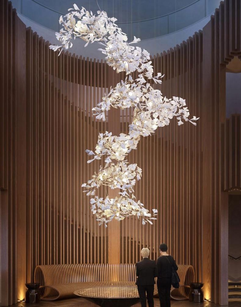 Fleur - de - lis Ceramic Branch Chandelier - Length 150 cm ( 60 in ) x Width 85 cm ( 33.5 in ) x Height 100 cm ( 39.4 in )Joyfuzzy