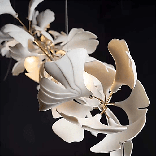 Fleur - de - lis Ceramic Branch Chandelier - Length 150 cm ( 60 in ) x Width 85 cm ( 33.5 in ) x Height 100 cm ( 39.4 in )Joyfuzzy