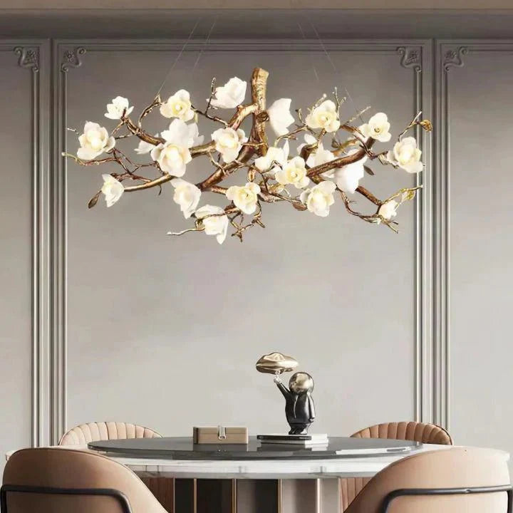 Flower Bloom Branch Brass Chandelier - Joyfuzzy