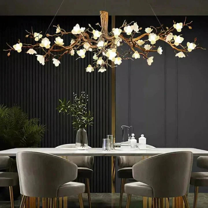 Flower Bloom Branch Brass Chandelier - Joyfuzzy