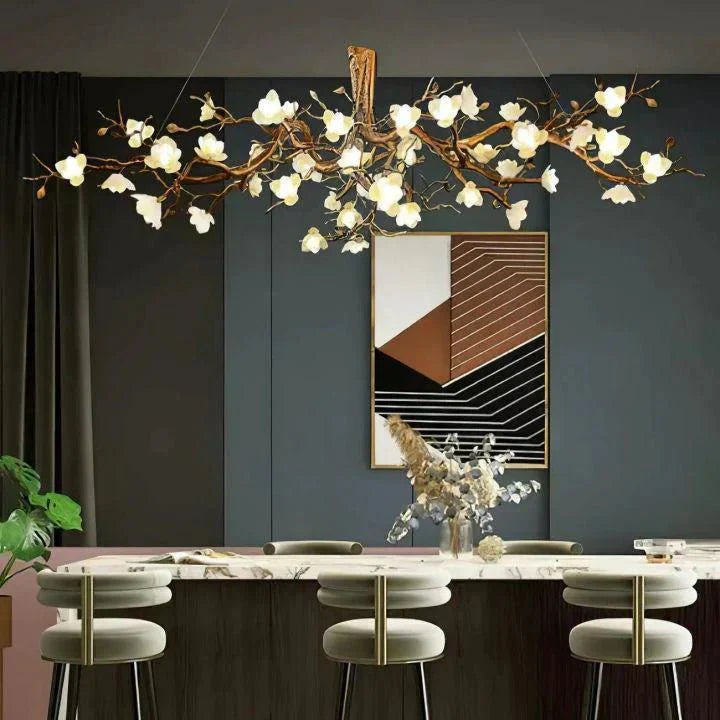 Flower Bloom Branch Brass Chandelier - Joyfuzzy