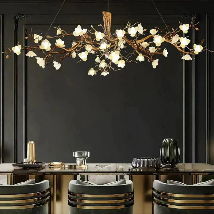 Flower Bloom Branch Brass Chandelier - Joyfuzzy