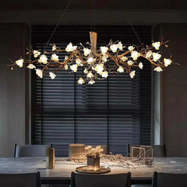Flower Bloom Branch Brass Chandelier - Joyfuzzy