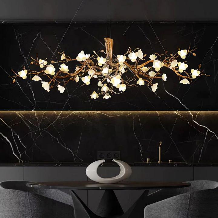 Flower Bloom Branch Brass Chandelier - Joyfuzzy