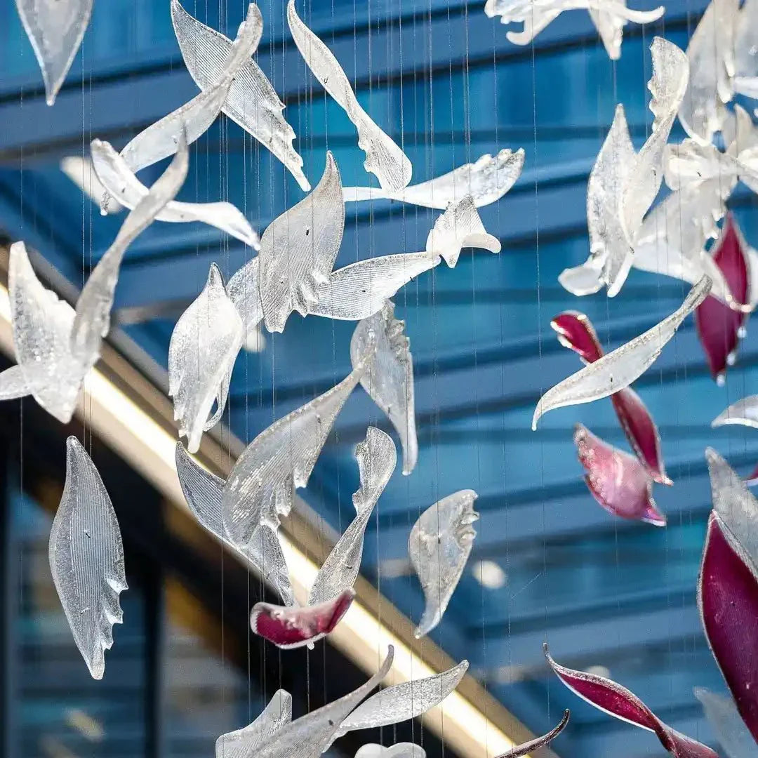 Flying Glass Feather Chandelier - Joyfuzzy