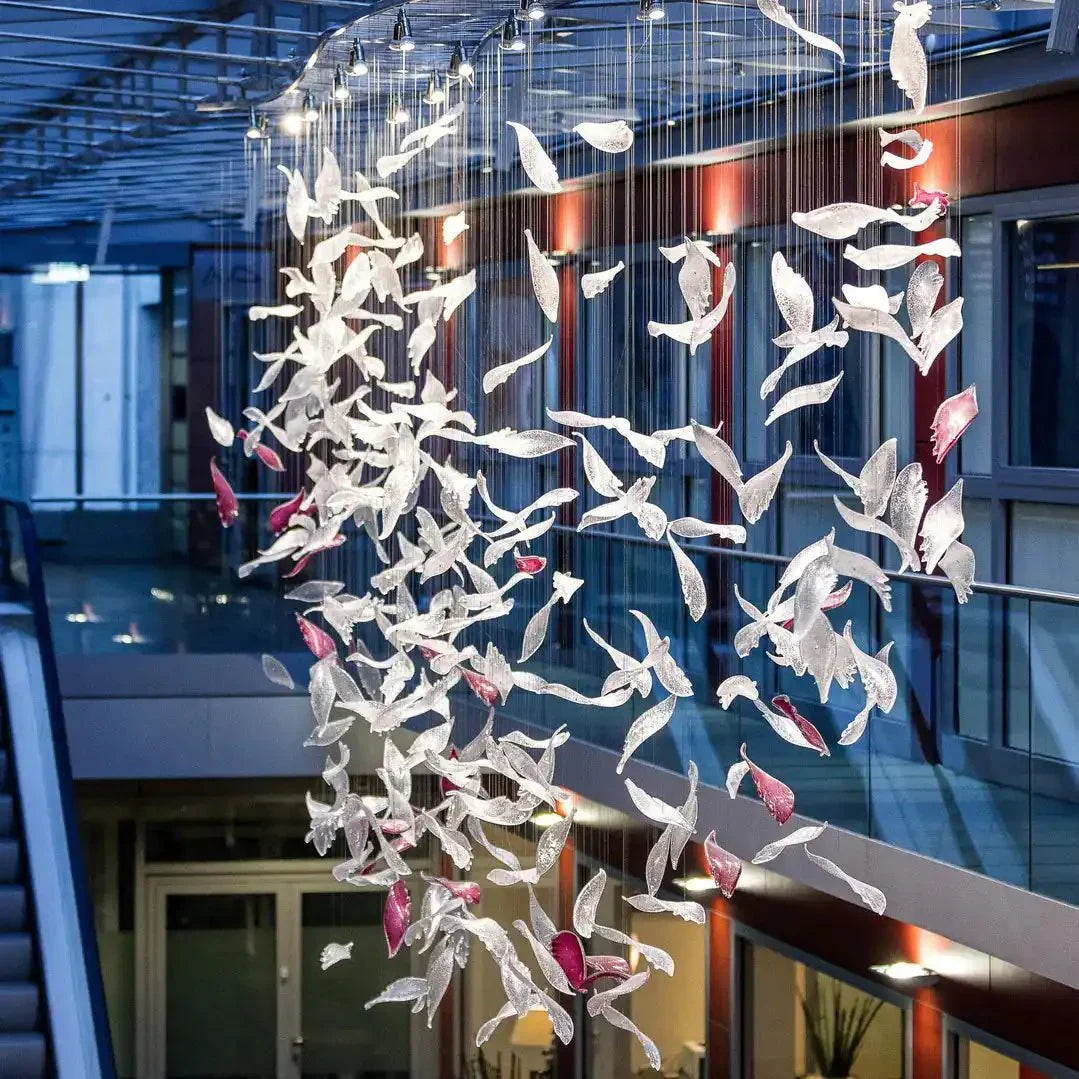 Flying Glass Feather Chandelier - Joyfuzzy