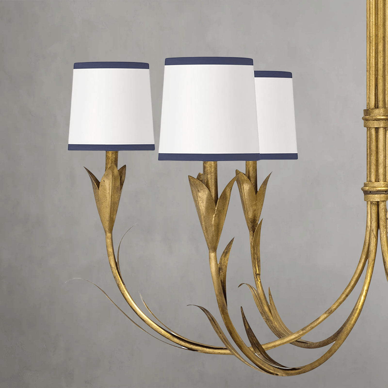 Fontara Dark Blue Reed Chandelier(Antique Gold Leaf) - Joyfuzzy