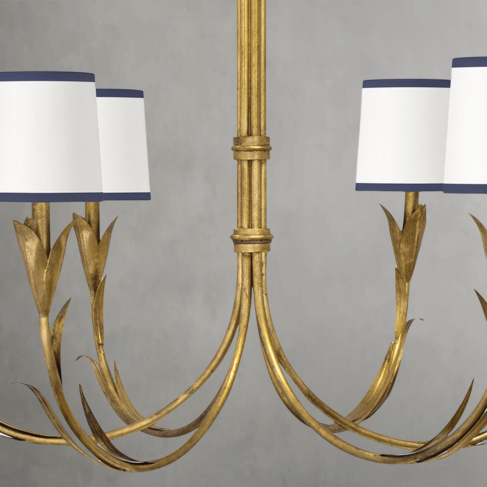 Fontara Dark Blue Reed Chandelier(Antique Gold Leaf) - Joyfuzzy