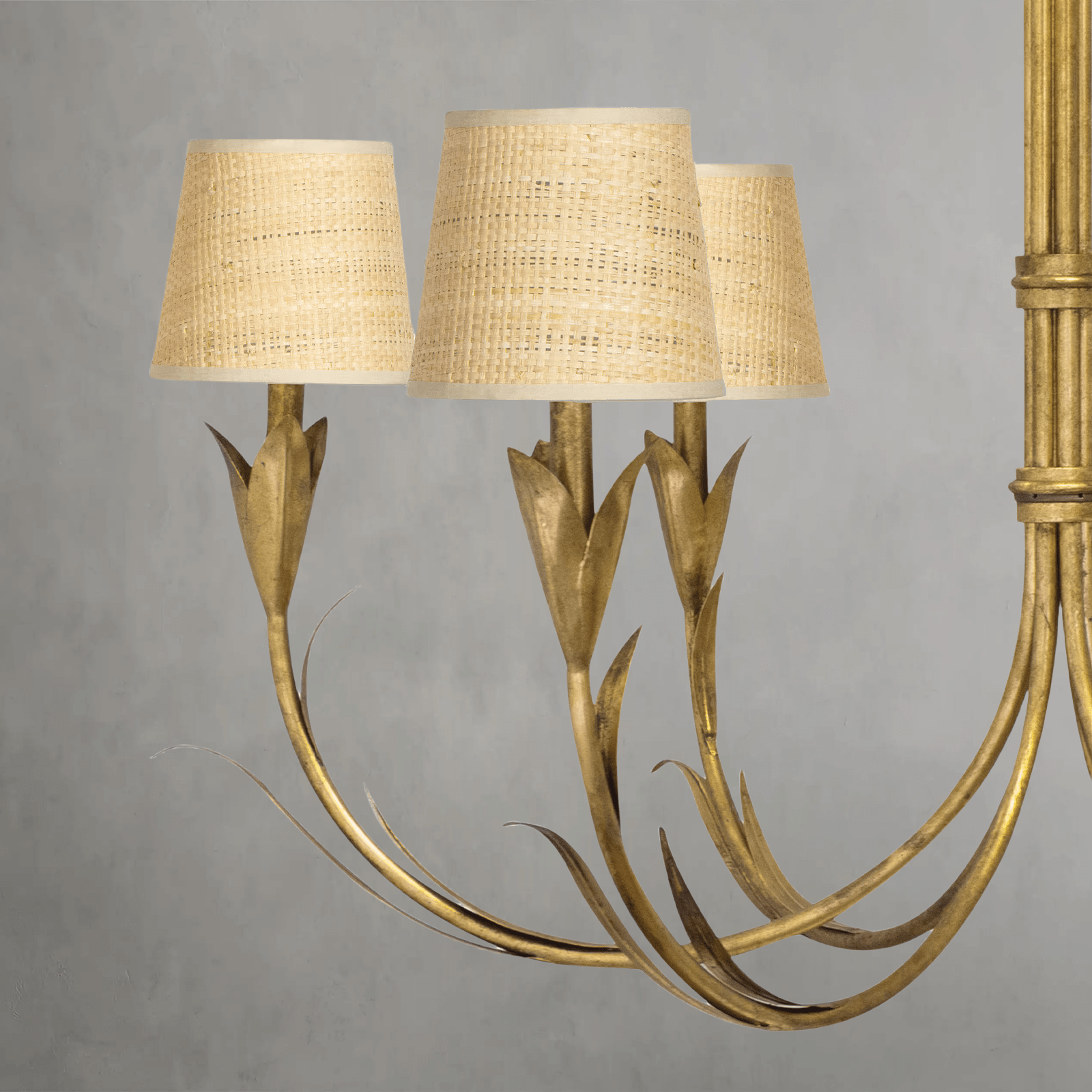 Fontara Rattan Reed Chandelier(Antique Gold Leaf) - Joyfuzzy