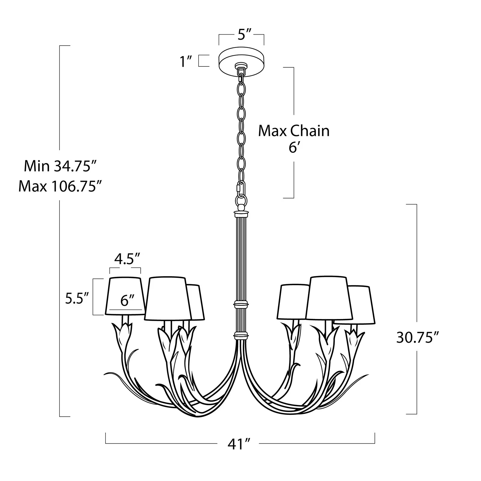 Fontara White Reed Chandelier - Joyfuzzy